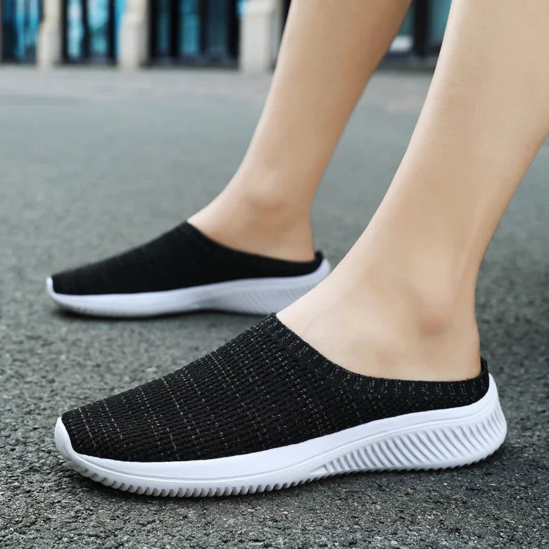 Summer Men Casual Shoes Mesh Loafers Breathable Half Slippers Outdoor Indoor Women Comfortable Fashion Couple Walking Sneakers