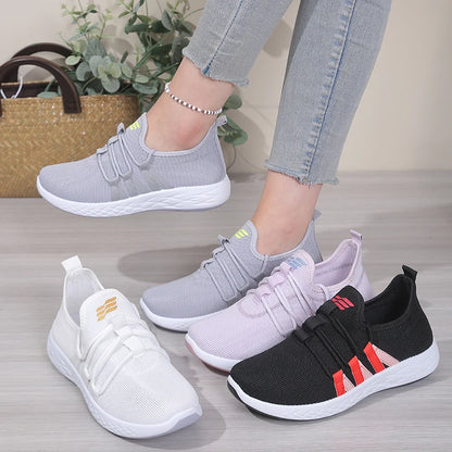 Women's Mesh Slip-On Sneakers, Breathable Casual Athletic Shoes, Comfortable Lightweight Walking Shoes for Daily Use