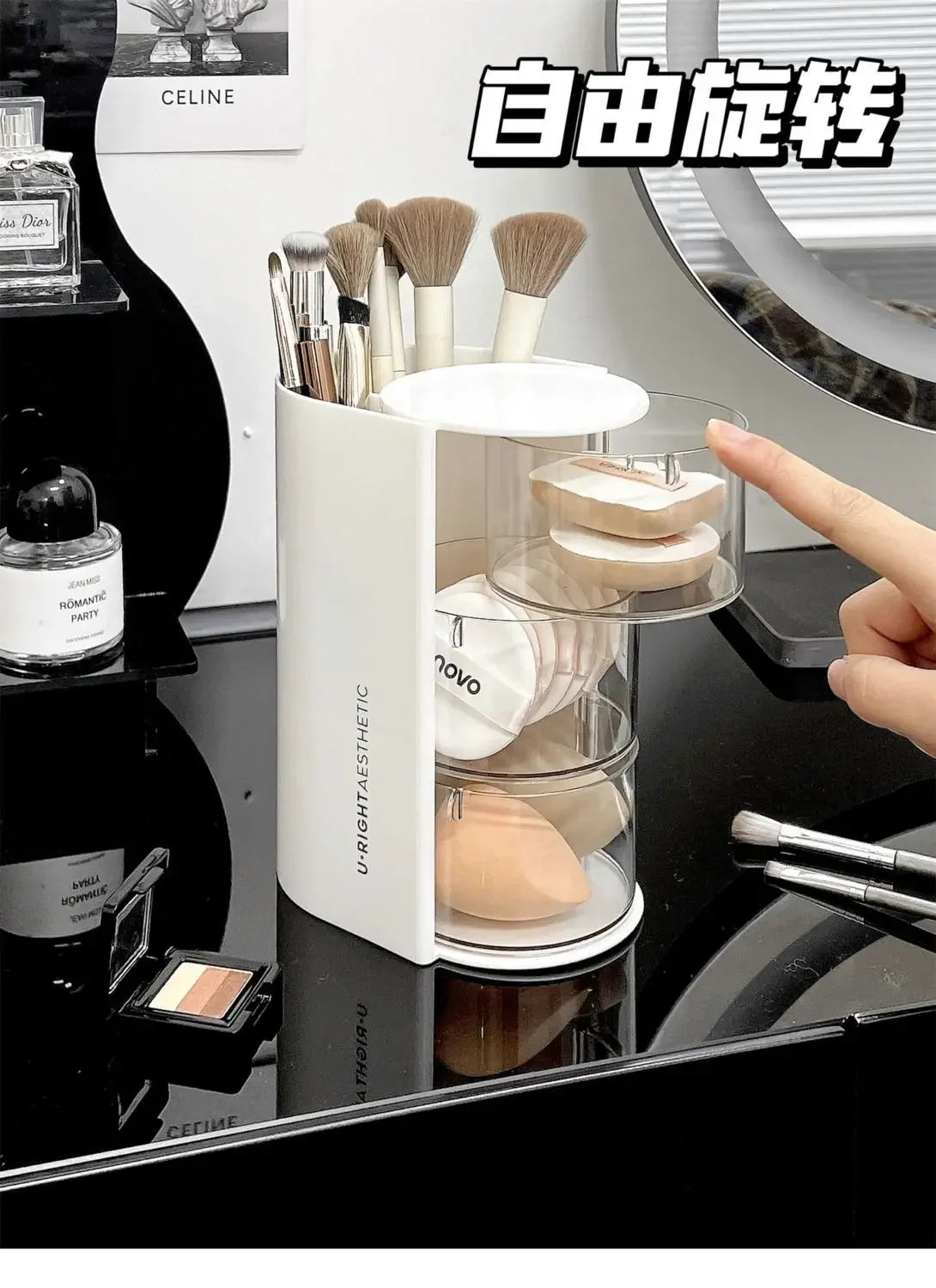 Hair Accessories Organizer Acrylic Storage Box Clear Hair Tie Organizer for Headband Makeup Brush Holder Desk Jewelry Organizer