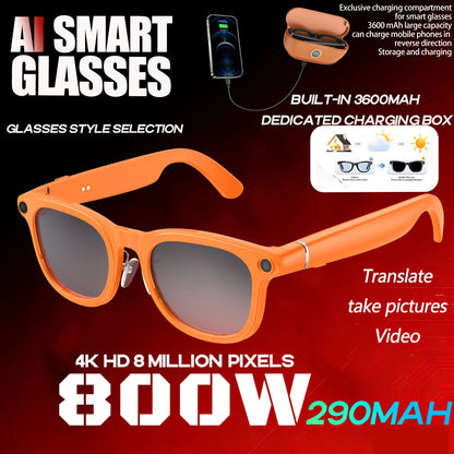2026New AI Smart Glasses Minimalist Premium Bluetooth Calling Real-time Translation/4K Video Ultra-light TR90 Compatible Eyewear