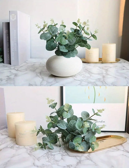 5/10/15Pcs Artificial Eucalyptus Flowers Bouquet Fake Plant Garden Wedding Decoration for Home Decor Bridal Garland Accessories