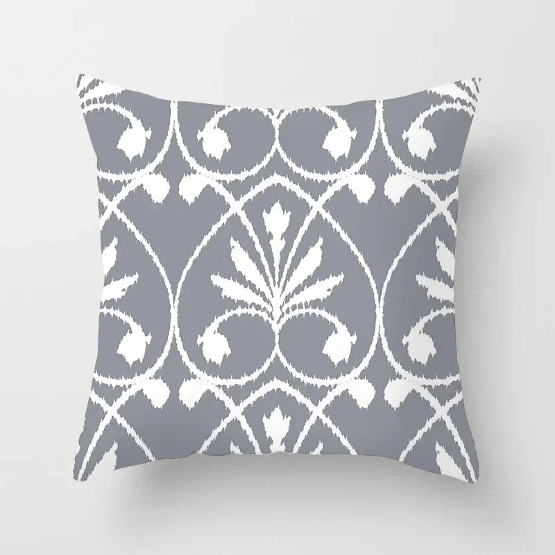 European Gray Pillowcase Geometric Pillow Cover Sofa Cushion Cover Garden Throw Pillows Hotel Outdoor Cushions car Chair 45X45cm