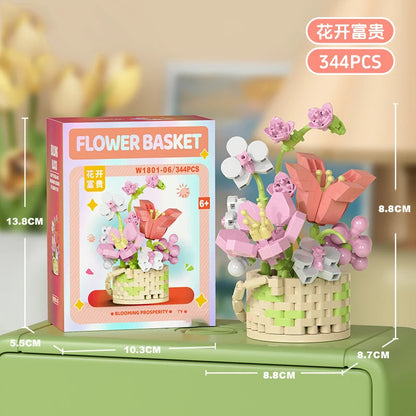 Bouquet Flower Mini Diy Building Block Toys for Children Bricks Blocks for Adults Constructor Micro Bricks Construction Set Gift