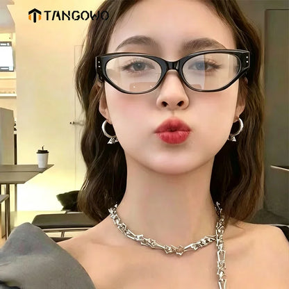 TANGOWO Prescription Women`s Sunglasses-5 Woman Resting Lenses Men Sunglasses Cat Eye Reading Glasses-2 Magnifier Lunette Myopia