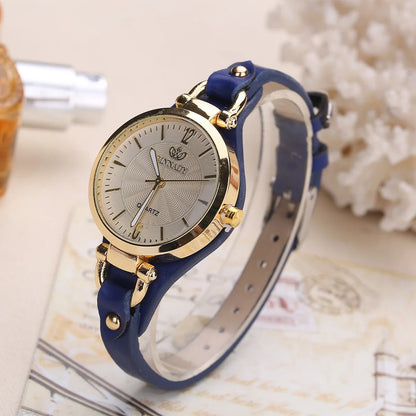 Fashion Women's Round Quartz Watch Leather Strap Casual Ladies Wristwatches Clock Gift Reloj Mujer
