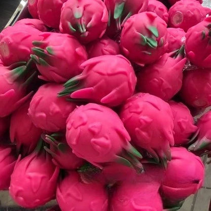 Handmade Crunchy Squishy Durian and Dragon Fruit Stress Ball Squeeze Toy, Squishy Fidget Ball, ASMR Sensory Stress Relief Toy