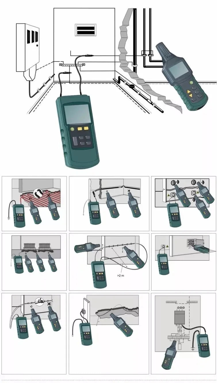 MS6818 Professional Cable Tester 30-400V AC/DC Metal Pipe Locator Wall Underground Inspect Interruption Short Circuit Detection