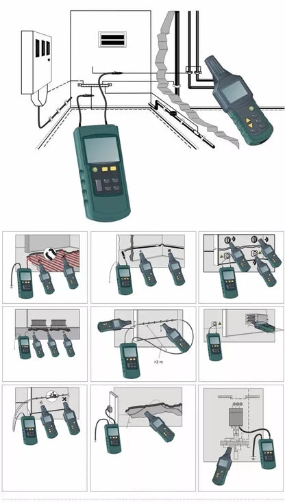 MS6818 Professional Cable Tester 30-400V AC/DC Metal Pipe Locator Wall Underground Inspect Interruption Short Circuit Detection