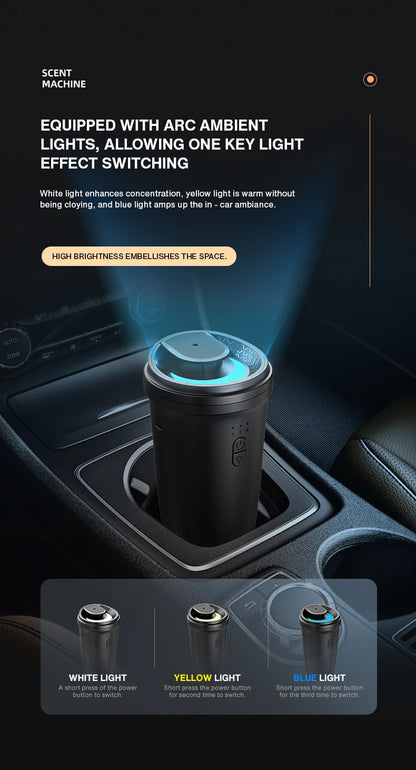 Namste 50m³ Car Air Freshener Perfume Aroma Diffuser No Water Essential Oils Aluminum Alloy Material Button Type-c Charge