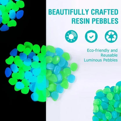 100-500pcs Glowing Garden Pebbles Glow in the Dark Non Toxic Reusable Luminous Stones For Garden Patio Aquarium DIY Decoration