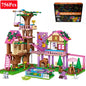 Friends City Tree House Summer Holiday Villa Castle Building Blocks Garden Swimming Pool Model Figures Toy For Kid Birthday Gift