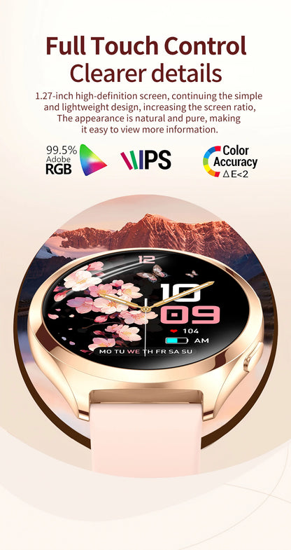 LIGE Luxury Smart Watch For Woman 1.27" Bluetooth Call Custom Dial Women's Bracelet Sports Health Monitor Smartwatch Ladies Gift