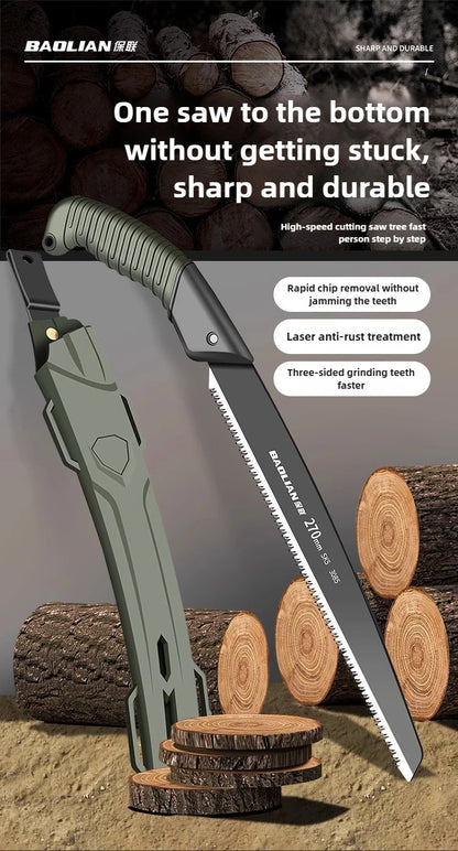 BAOLIAN Hand Saw , Japanese Style Saw, Tree Sawing Tool , Garden Logging Tool , Woodworking Saw , Household Small Handheld Tool