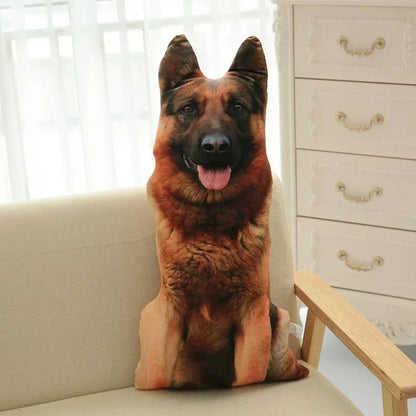 @@@NEW Hot 3D Cute Bend Dog Pillow 20CM Throw Lifelike Animal Funny Head Cosplay Favorite Toy Cushion Christmas Gift