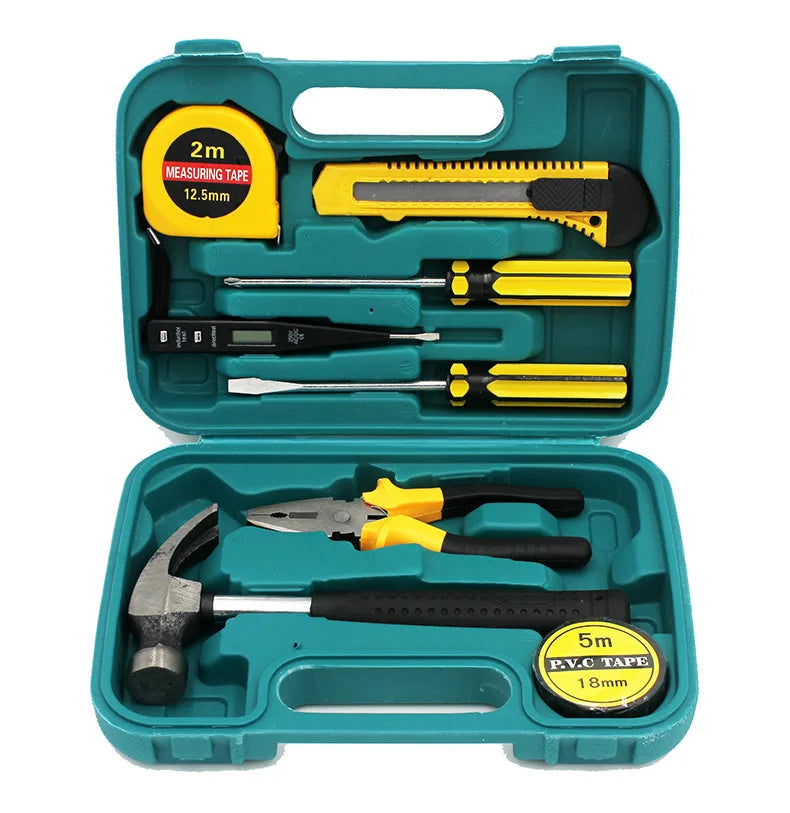 Tools Set General House hold Hand Tool Kit with Plastic Toolbox Storage Case Used to Car repair And home Repair
