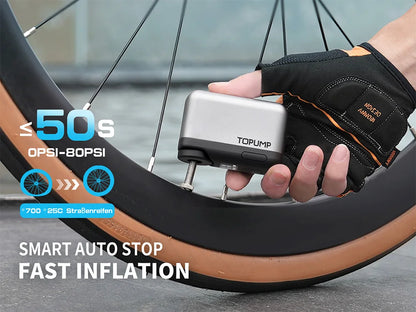 TOPUMP TB2 PRO Elektryczna mini przenośna pompka rowerowa Bezprzewodowy inflator opon 120PSI Max Bateria 450mAh z wyświetlaczem Szybkie ładowanie
