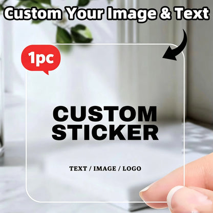 1‑200Pcs Square Custom Stickers,Personalized Text Image Labels for Party Guests,Gift Favors,Handmade Projects&Celebration Decor