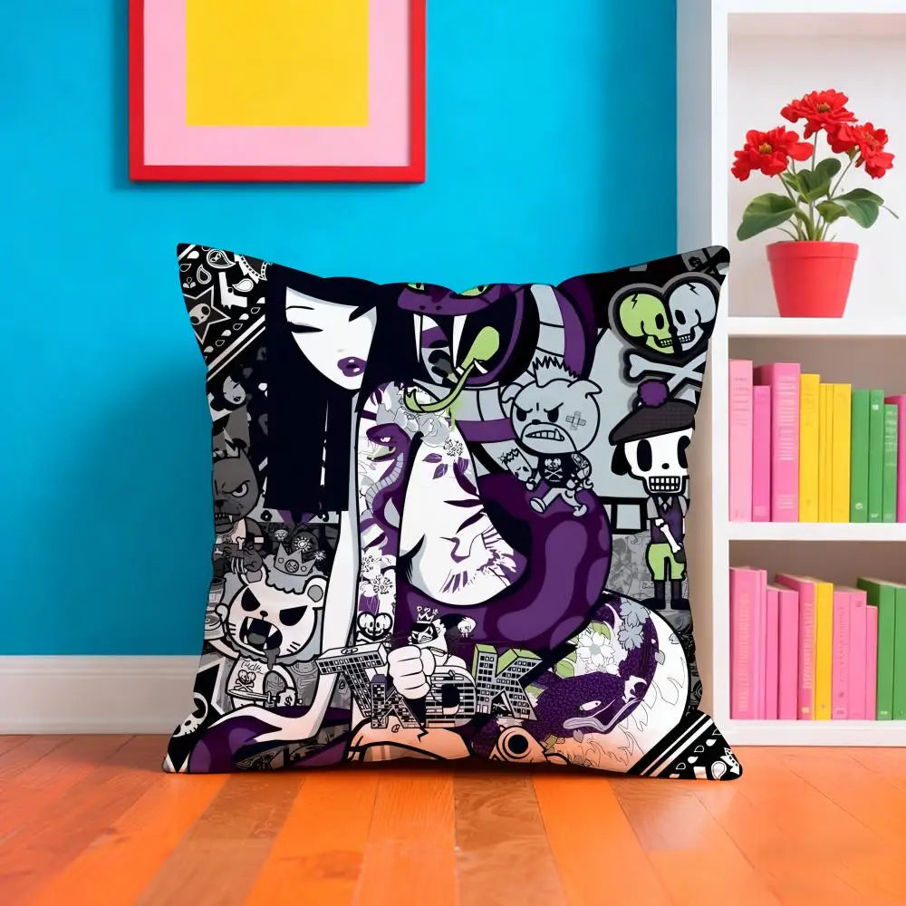 T-tokidoki Anime Pillow Case Pillow Case Plush Fabric Soft Double Sided Print Home Sofa High Quality Cushion