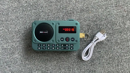 Mini Portable FM Radio Multifunctional Radios Bluetooth Speaker Recorder with LED Display Folder Switching TF Card U Disk Play