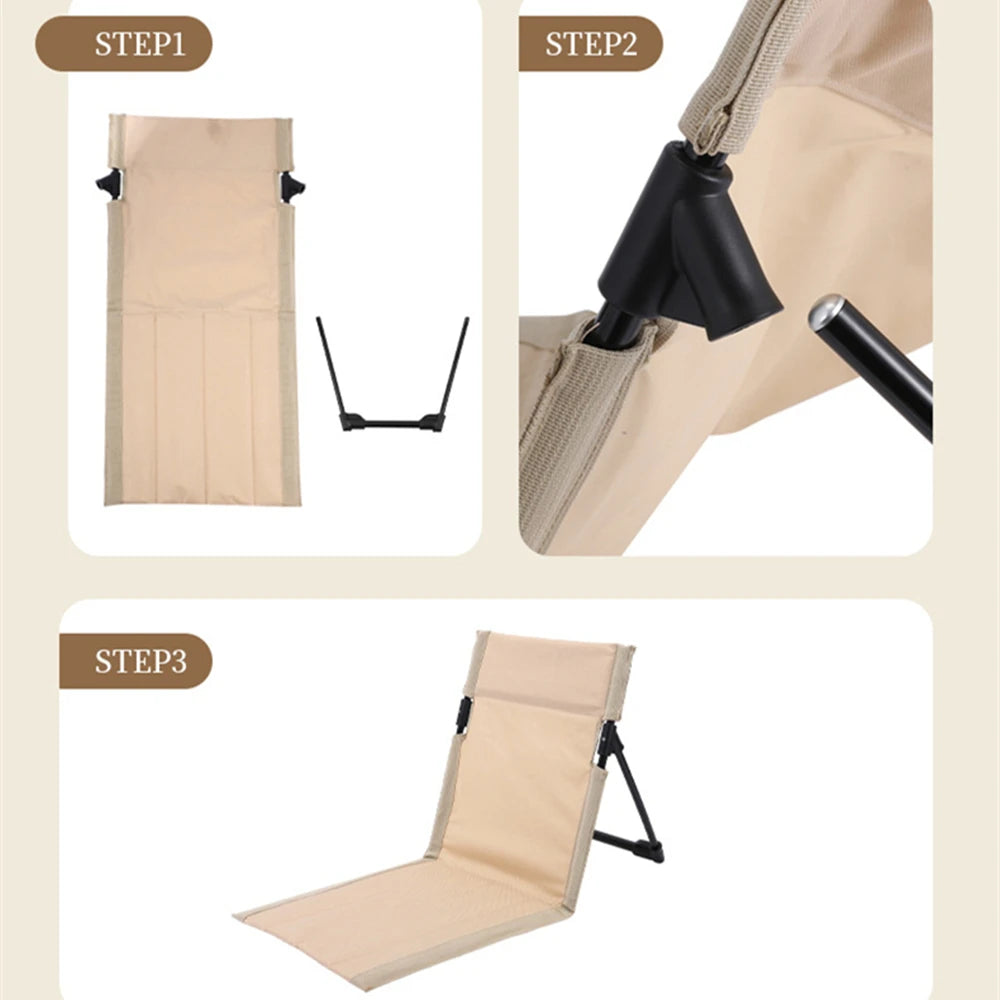 Foldable Camping Chair Outdoor Garden Park Single Lazy Chair Backrest Cushion Picnic Camping Folding Back Chair Beach Chairs