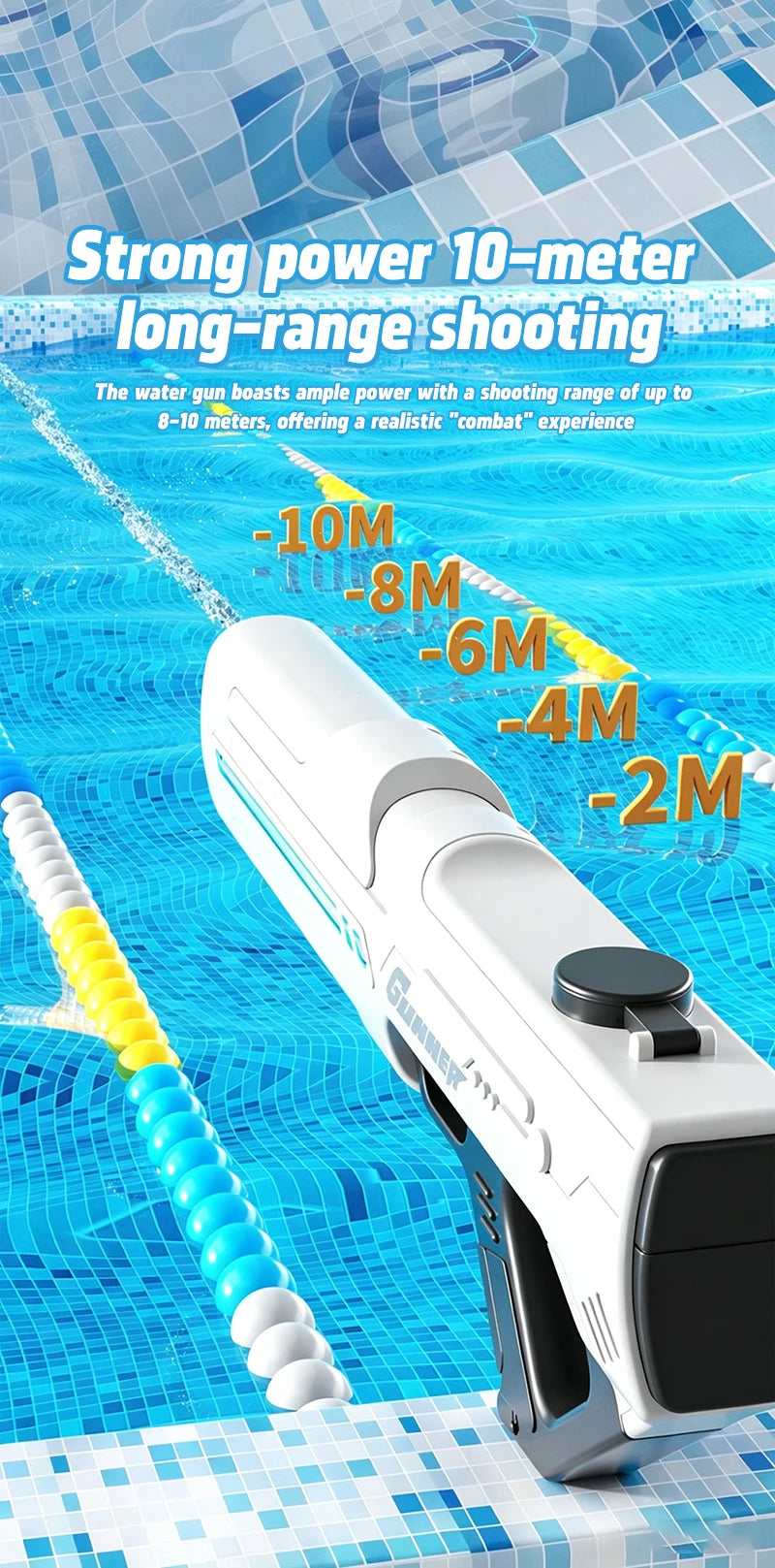 2026 New Pulse Electric Water Gun Fully Automatic Large Capacity Continuous Shooting Children's Beach Water Gun Party Toy