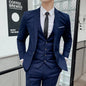 Men's 2025 High-Quality Three-Piece Set Fashionable Cool Versatile Trendy Business Casual Wedding British-Style Suit