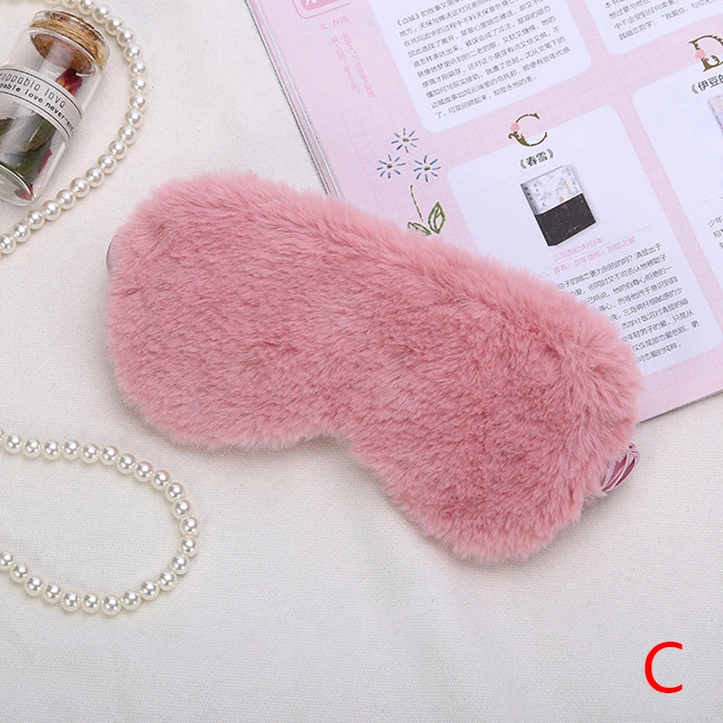 1Pc Sleeping Mask Sleeping Blindfold Soft Plush Eye Masks Cute Love Cloud Eye Cover Plush Mask Eyepatch Nap Health Eye Cover