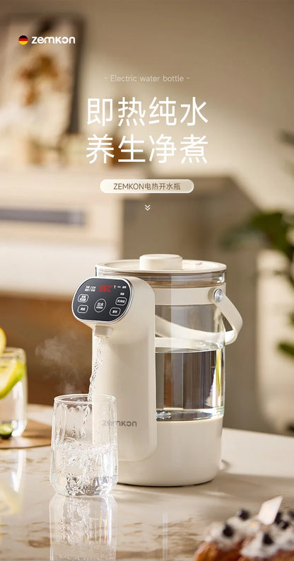 Instant Hot Water Dispenser with 12 Temperature Settings Touch Control Borosilicate Glass Tank Child Lock for Tea Coffee Use