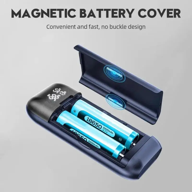 18650 Battery Charger Case DIY Power Bank Box Portable QC 3.0 PD 18W Fast Charging Case for 18650 21700 20700 Lithium Batteries