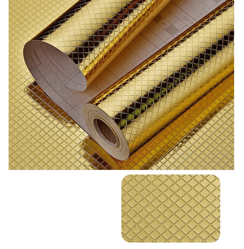 kitchen stickers self-adhesive aluminum foil anti-oil waterproof wallpaper for countertops drawers cabinets shelves line