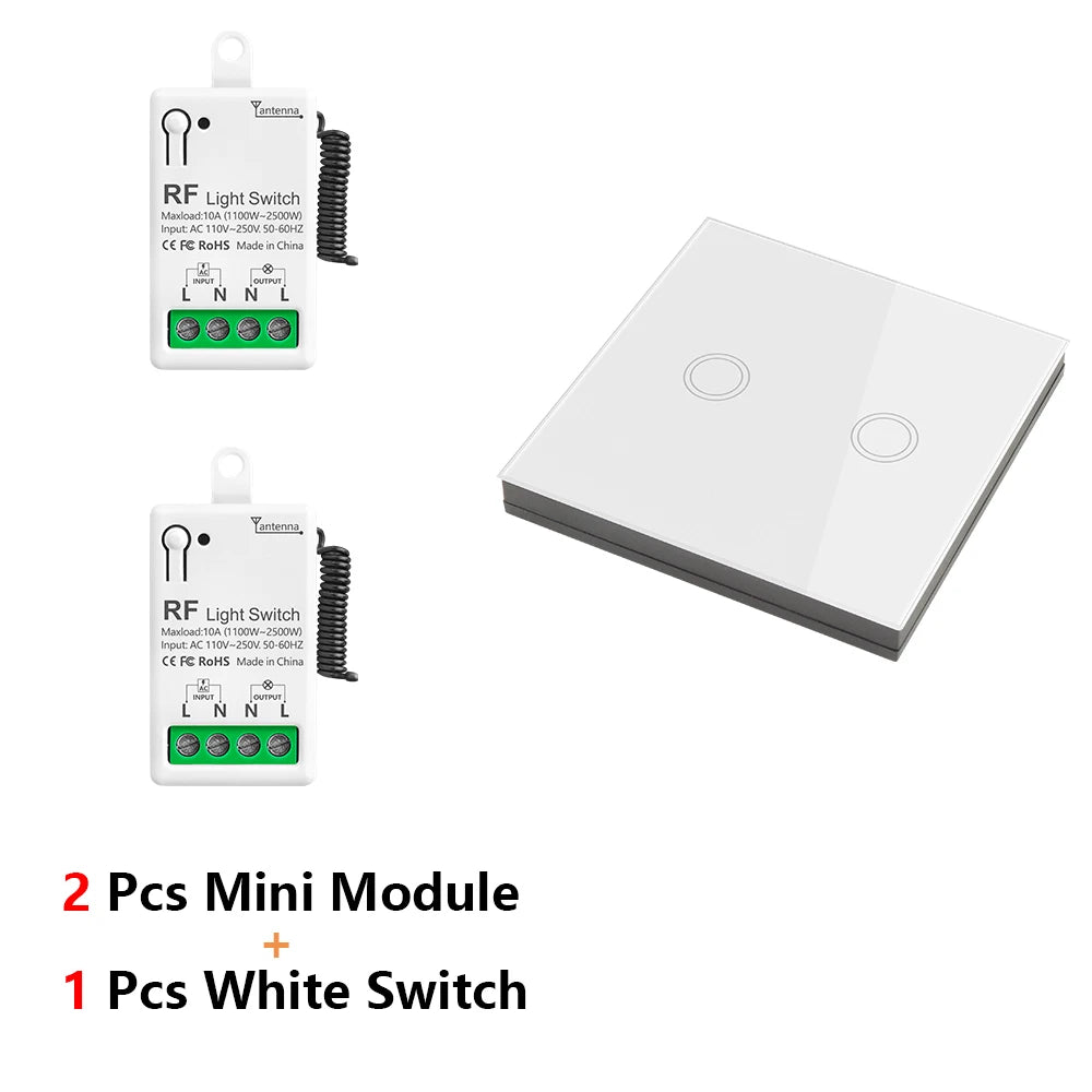 Diese 86 Wireless Touch Light Switch 433MHz Remote Transmitter, AC 110V~250V 10A Relay Receiver Interruptor for home improvement
