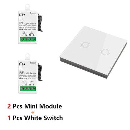 Diese 86 Wireless Touch Light Switch 433MHz Remote Transmitter, AC 110V~250V 10A Relay Receiver Interruptor for home improvement