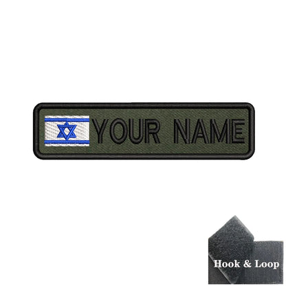 1PC 10cmX2.5cm Custom Name Flag Patch Badge Iron On Hook Loop Army green Netherlands Germany Russia France Belgium Italy Spain