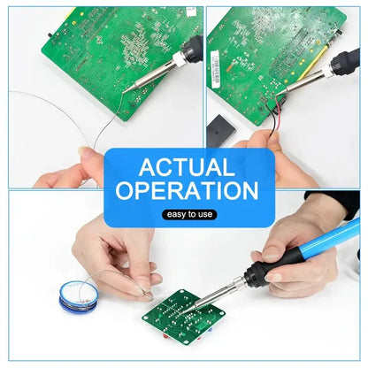 60W Adjustable Temperature Electric Soldering Iron EU 220V / US 110V Welding Iron Rework Station Heat Pen Tips DIY for Repairing