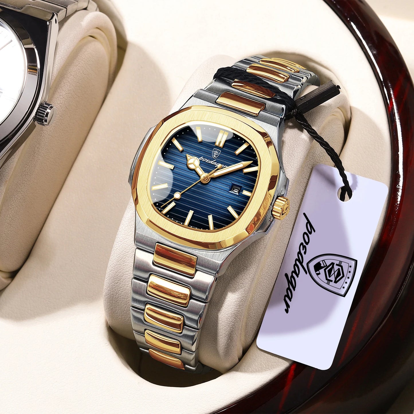 POEDAGAR Fashion Square Watches For Woman Waterproof Luminous Date Ladies Watch Stainless Steel Luxury Quartz Women's Wristwatch