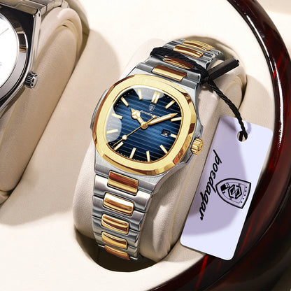 POEDAGAR Fashion Square Watches For Woman Waterproof Luminous Date Ladies Watch Stainless Steel Luxury Quartz Women's Wristwatch