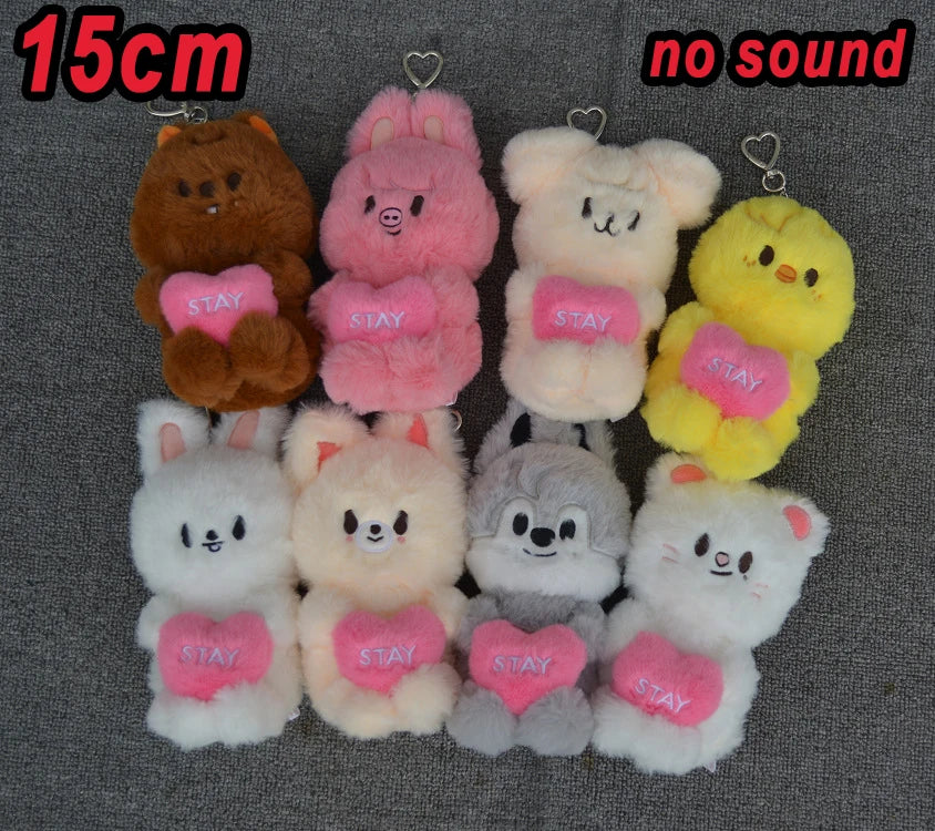 8pcs Skzoo Plush 25cm Kpop Cartoon Stuffed Animal Plushies Stray Kids Plush Doll Toys Kawaii JYP Adults KZ Fans Keychain  Gift