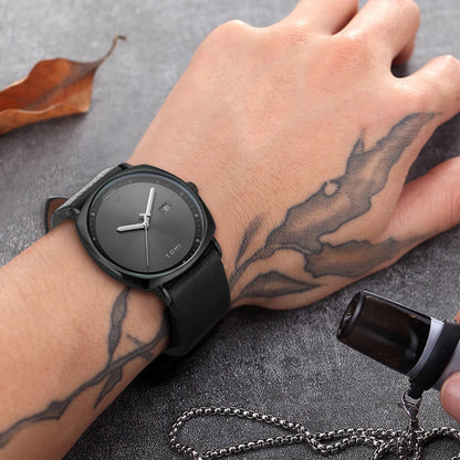 TOMI 3PCS Simple Business Men Watch Wallet Gift Box Set High Quality Classic Versatile Men Quartz Watch Clock Gifts Reloj