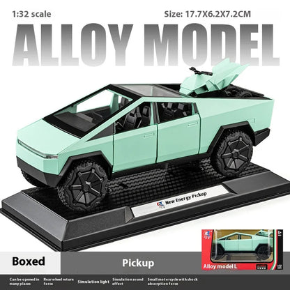 Cyber Truck Pickup Trailer RV Metal Alloy Toy Car Model Die-Casting Off-Road Vehicle Men's Gift Collection Truck Ornaments