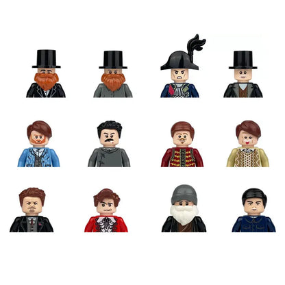 City character building block figure set, little block people, block accessories, engineer, doctor, firefighter, kids' toy