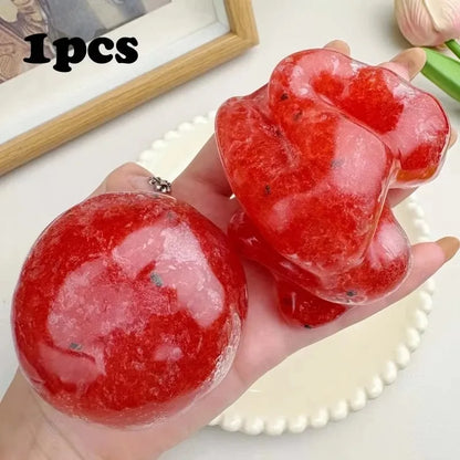 Strawberry Crunchy Squishy Toy, Crispy Sound Stress Ball, Squeeze Fidget Toy, Sensory Decompression Stress Relief Toy