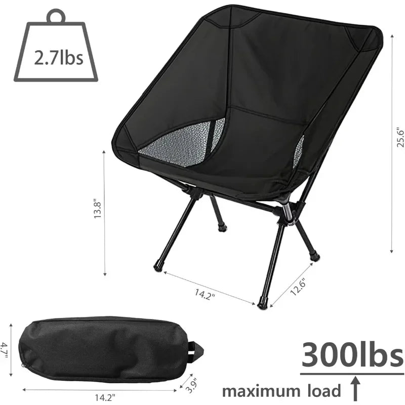 Portable Lightweight Folding Camping Chair With Storage Bag Outdoor Seat For Fishing Beach Picnic Hiking Backpack Travel