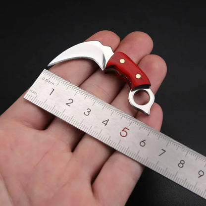 New Mini Wood Handle Keychain Pocket Knife Stainless Steel Camping Small Mini Portable Knife Peeler Fixed Blade Multi EDC Tool