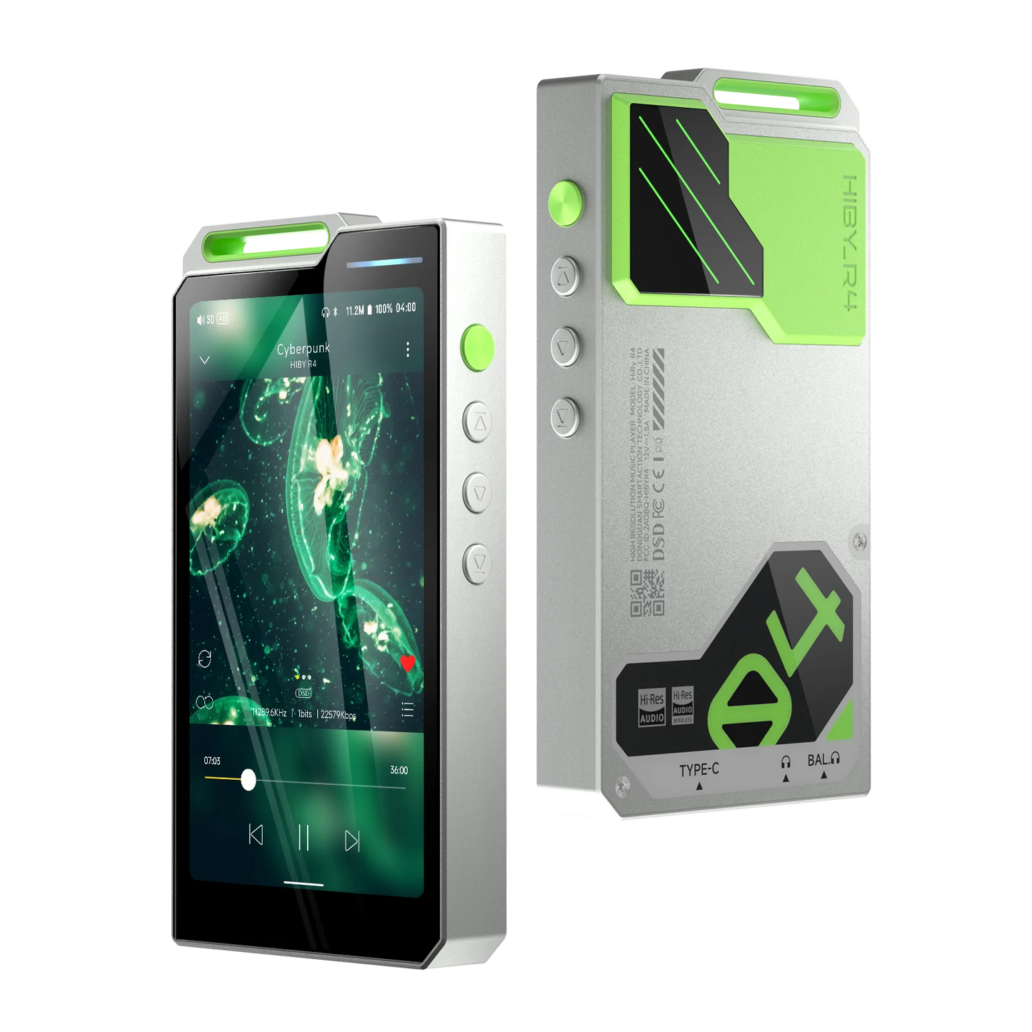 HiBy R4 Android 12 HiFi Music Player Bluetooth WiFi DSD256 MQA 16x USB DAC Headphone AMP 11hr 4.7'' ES9018Q2M*4 Snapdragon 665