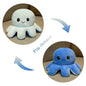 18/28/48cm Cute Reversible Mood Octopus Plush Toy Double Sided Flip Octopus Pillow Soft Stuffed Animal Doll Home Room Decor Gift