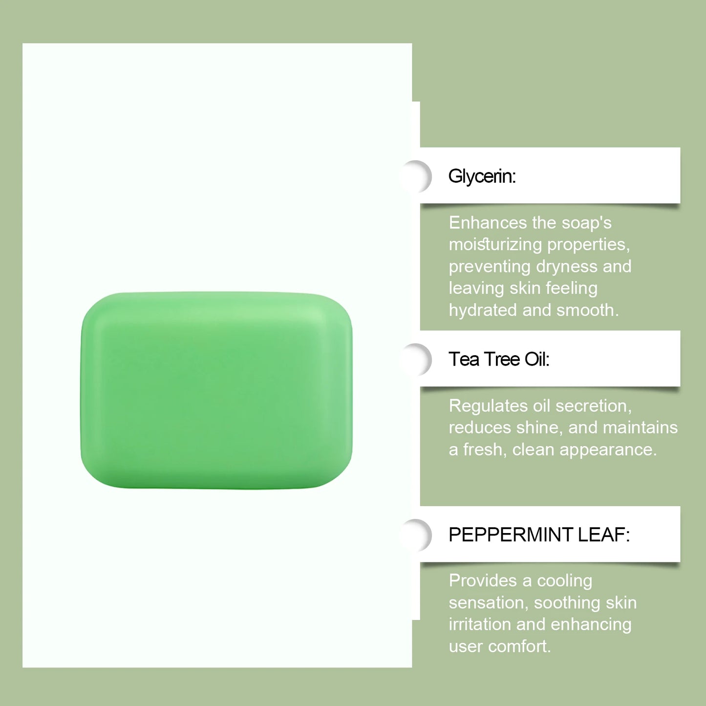 HOYGI Tea Tree Oil Soap Moisturizing Exfoliate Relieve Cleansing Soap Facial Cleansing Oil Control Moisturize Face Wash Skincare