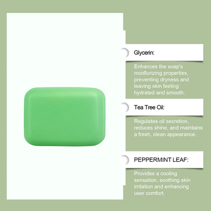 HOYGI Tea Tree Oil Soap Moisturizing Exfoliate Relieve Cleansing Soap Facial Cleansing Oil Control Moisturize Face Wash Skincare