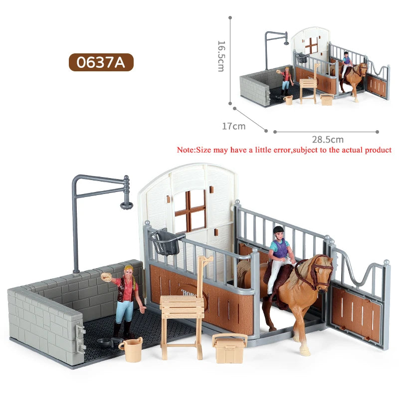 Oenux Farm Horse Race Model Action Figures DIY Equestrianism Horseman Animals Figurine Cute Education Collection Kids Toy Gift