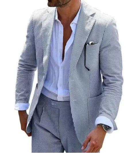 2027 New Spring And Autumn Mens Digital Printed 2 Piece Suit Set Plus Size Smart Casual Blazer Outfit For Business And Wedding