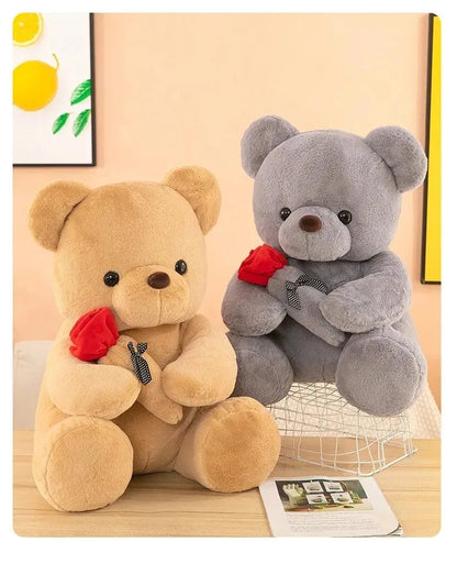 2026  Valentine's Day Roses Cute Teddy Bear Animal Plush Toys For Girls Teddy Bear Dolls Wedding Party Decors